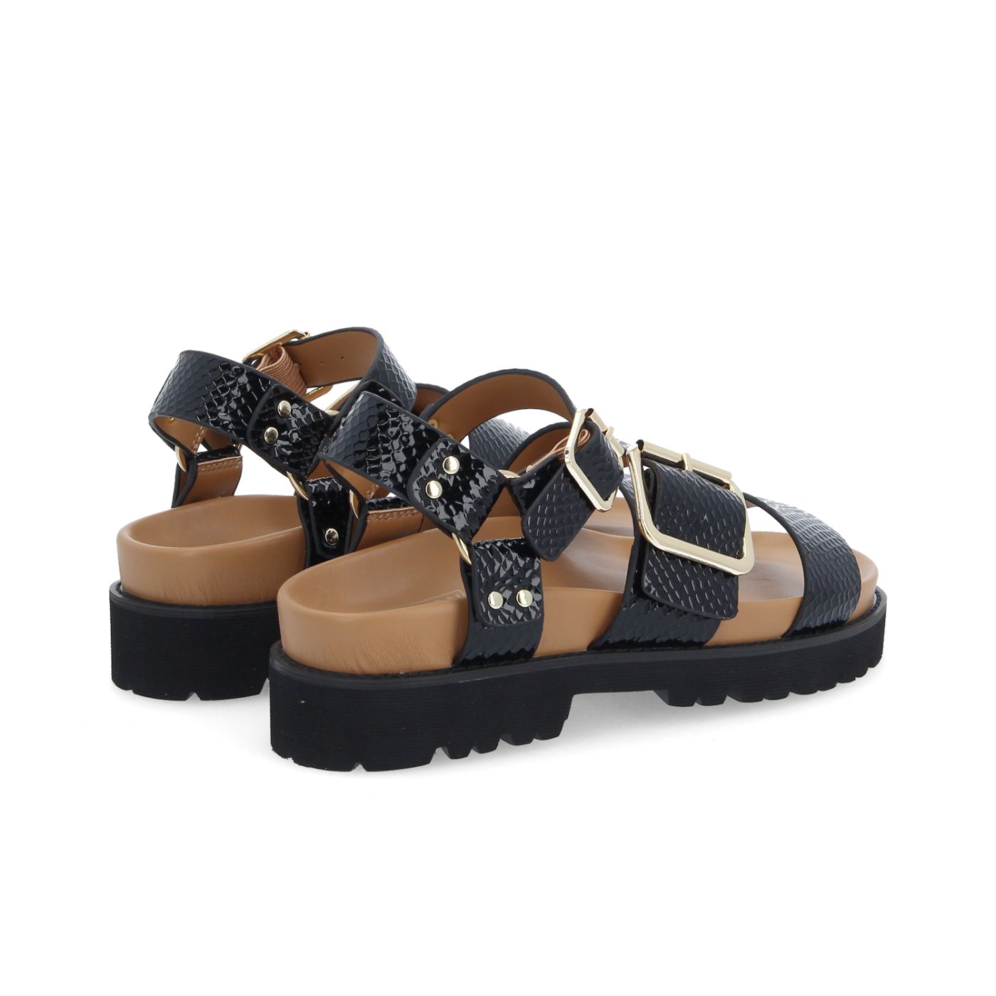 JUNE ANKLE W - PRINT PYTHON - NERO